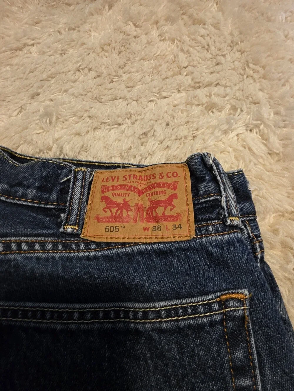 Levi's 505 Classic Men's Darkwash Regular Fit Straight-Leg Jean Sz. 38x34